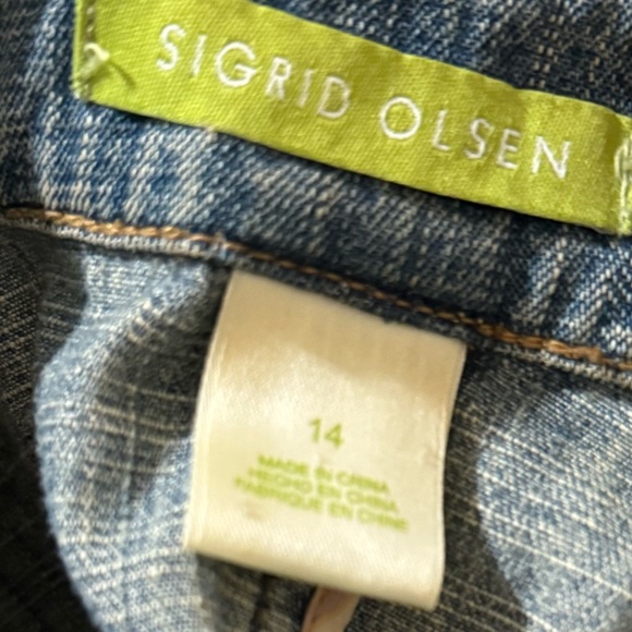 Sigrud Olsen Boho Acid Wash Denim Jacket Rocker Hippie Denim Jacket Women’s 14 - Picture 3 of 3